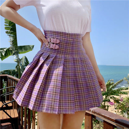 Purple Mini Pleated Skirt - SD-style-shop