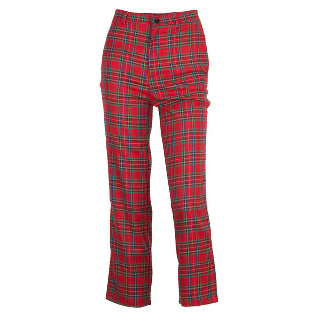 Red plaid Pants - SD-style-shop