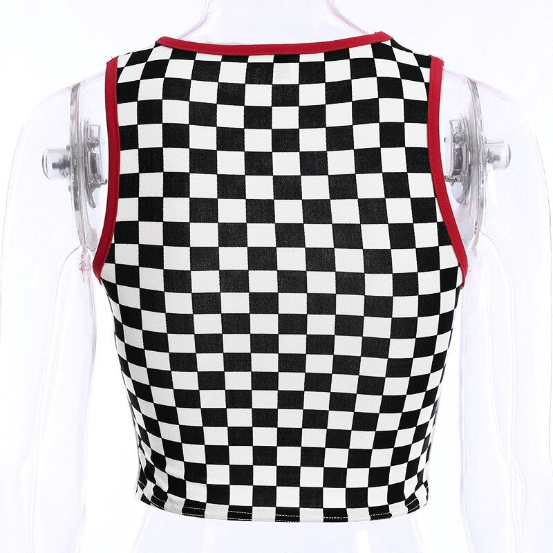 Plaid Black and White Crop Top - SD-style-shop