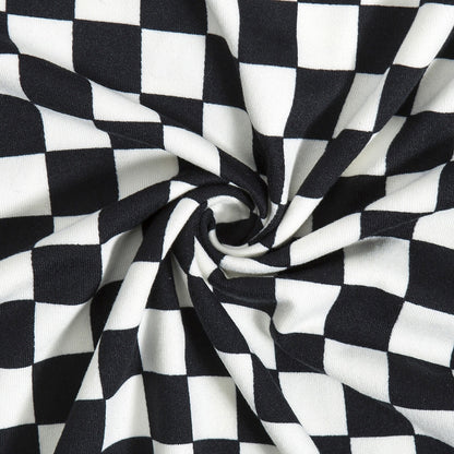 Checkered Black and White cropped tshirt - SD-style-shop