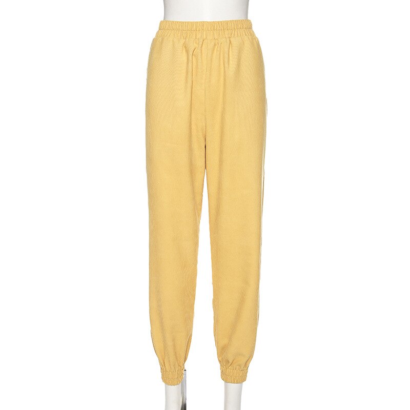 Yellow High Waist Corduroy Pants - SD-style-shop