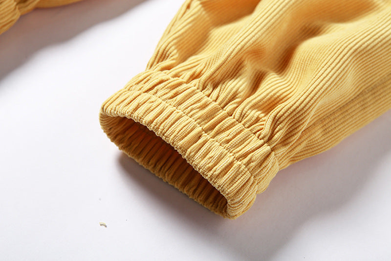 Yellow High Waist Corduroy Pants - SD-style-shop