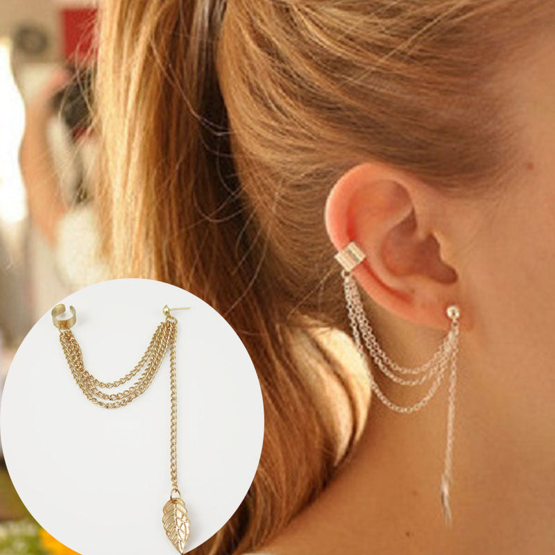 Leaf shape Tassel Earring - SD-style-shop