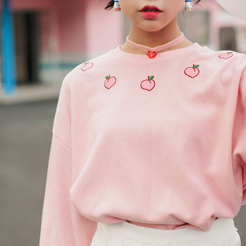 Kawaii sweater with peaches - SD-style-shop