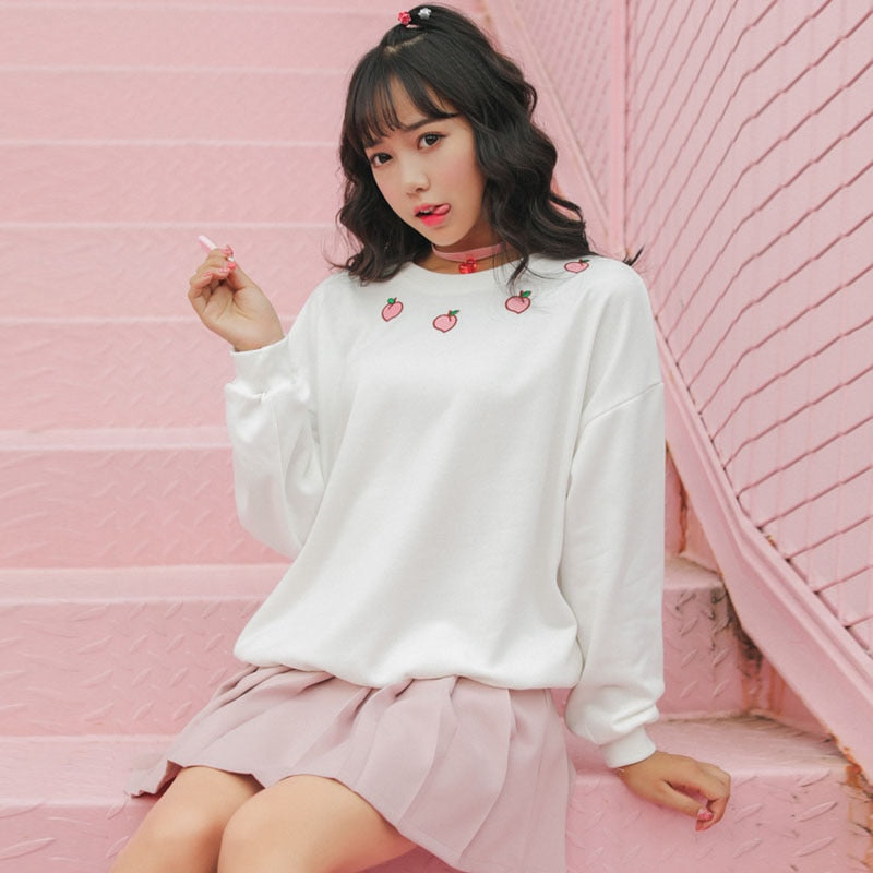 Kawaii sweater with peaches - SD-style-shop