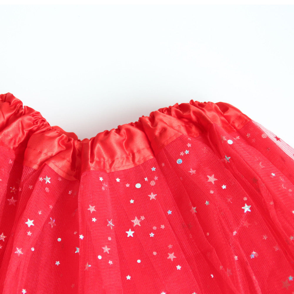 Tutu skirt with glitter stars for Kids Dance Pettiskirt Children - SD-style-shop