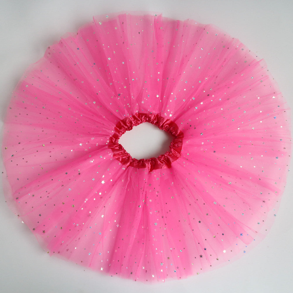 Tutu skirt with glitter stars for Kids Dance Pettiskirt Children - SD-style-shop