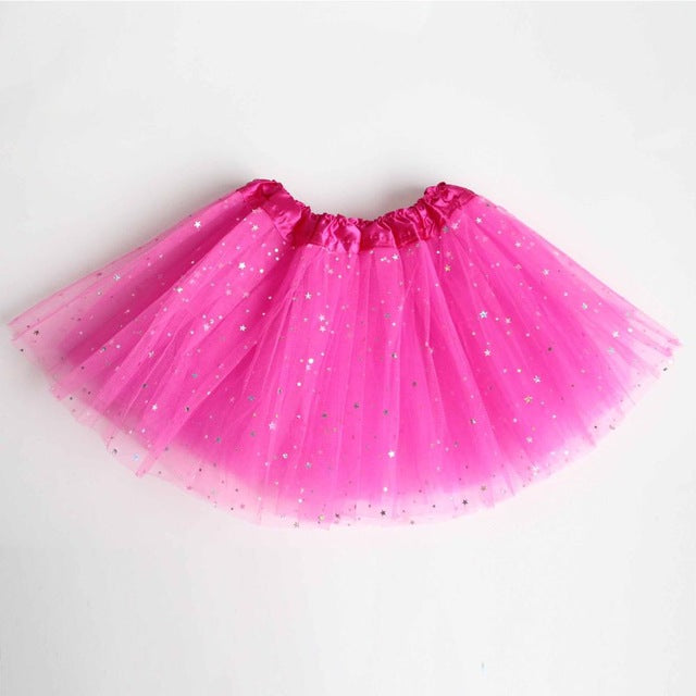 Tutu skirt with glitter stars for Kids Dance Pettiskirt Children - SD-style-shop