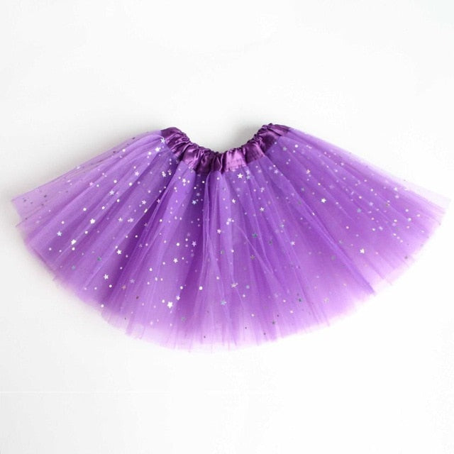 Tutu skirt with glitter stars for Kids Dance Pettiskirt Children - SD-style-shop