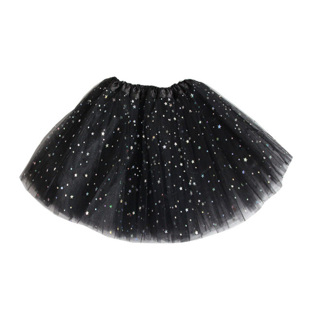 Tutu skirt with glitter stars for Kids Dance Pettiskirt Children - SD-style-shop