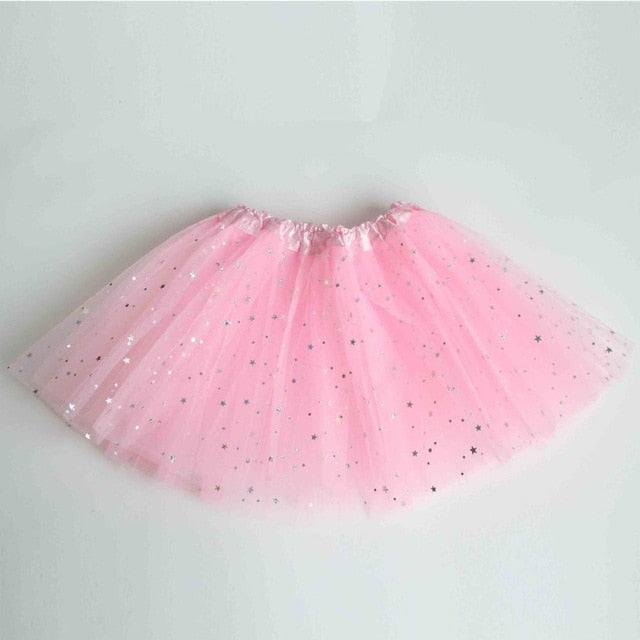 Tutu skirt with glitter stars for Kids Dance Pettiskirt Children - SD-style-shop