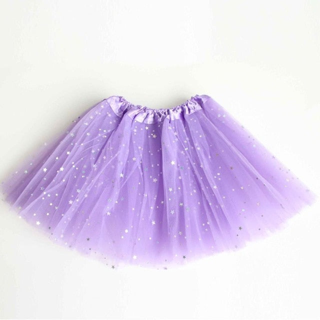 Tutu skirt with glitter stars for Kids Dance Pettiskirt Children - SD-style-shop