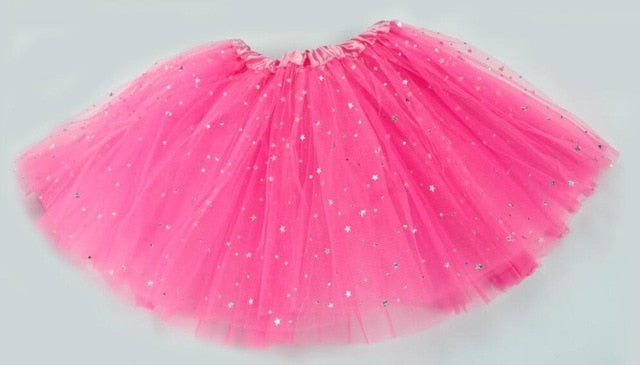 Tutu skirt with glitter stars for Kids Dance Pettiskirt Children - SD-style-shop