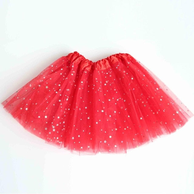 Tutu skirt with glitter stars for Kids Dance Pettiskirt Children - SD-style-shop