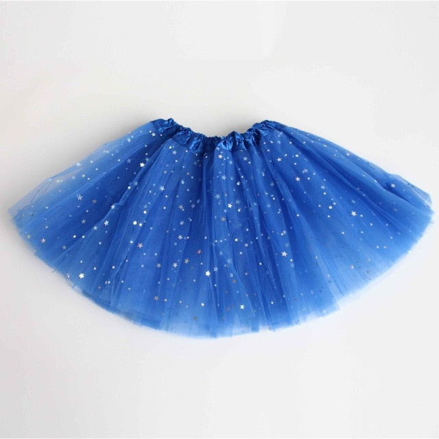 Tutu skirt with glitter stars for Kids Dance Pettiskirt Children - SD-style-shop