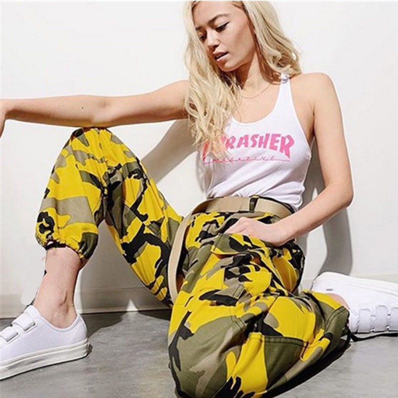 Camo Cargo High Waist Hip Hop Trousers Pants - SD-style-shop