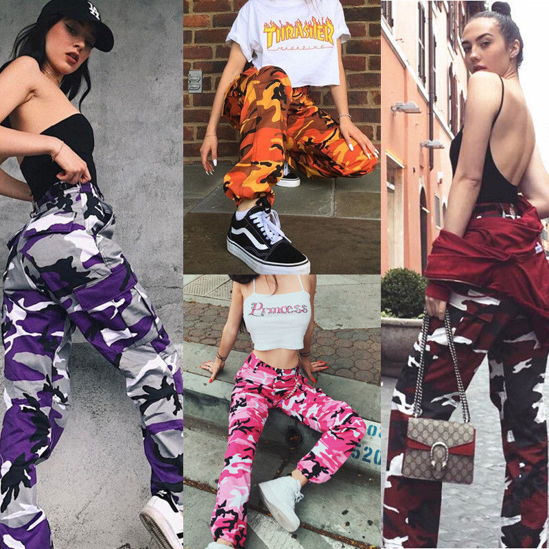 Camo Cargo High Waist Hip Hop Trousers Pants - SD-style-shop