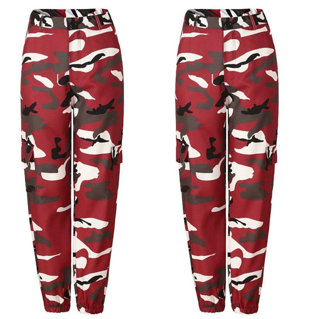 Camo Cargo High Waist Hip Hop Trousers Pants - SD-style-shop