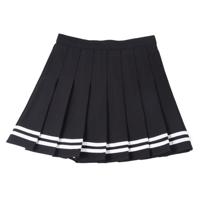 Sweet schoolgirl pleated skirt with stripes - SD-style-shop