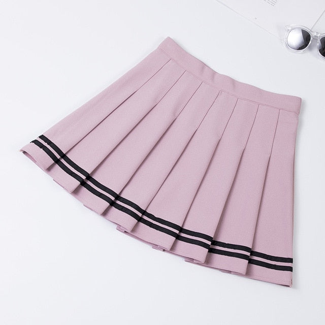 Sweet schoolgirl pleated skirt with stripes - SD-style-shop