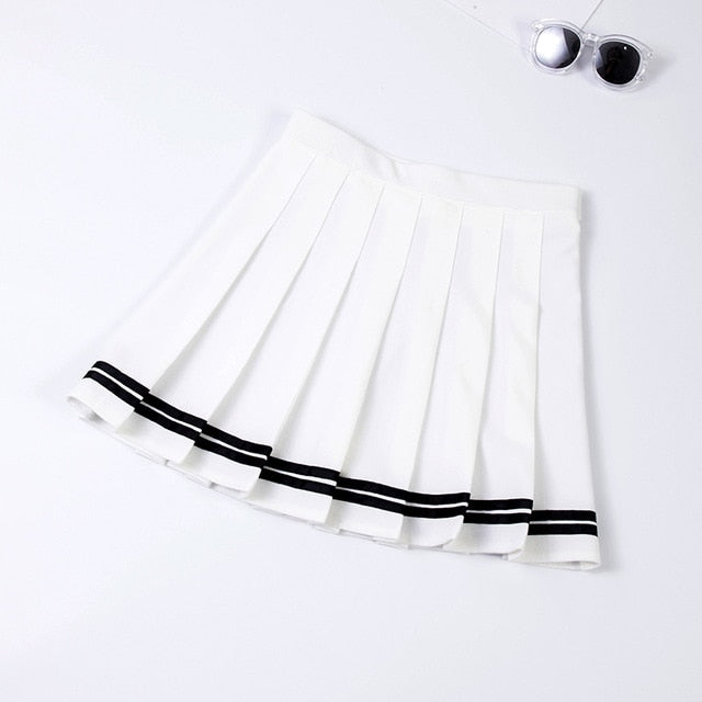 Sweet schoolgirl pleated skirt with stripes - SD-style-shop