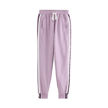 Light purple trackpants with white stripes - SD-style-shop