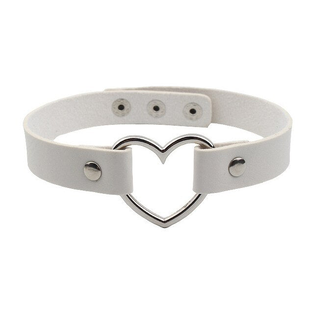 Leather Heart Choker Necklace - SD-style-shop