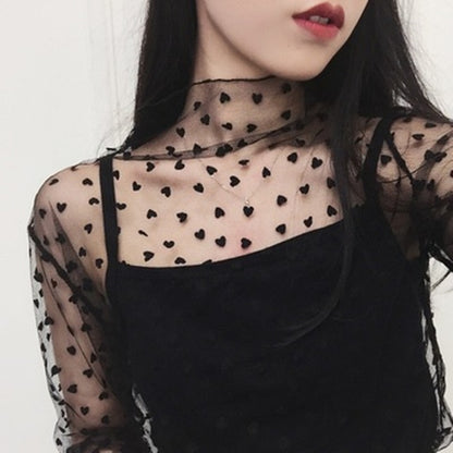 Harajuku Mesh Top Transparent net shirt - SD-style-shop