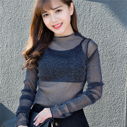 Harajuku Mesh Top Transparent net shirt - SD-style-shop