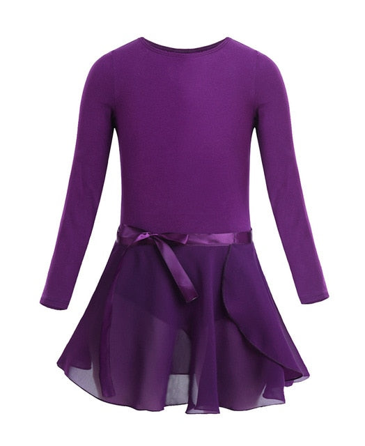 Longsleeve Ballet Leotard with Tied Skirt - SD-style-shop