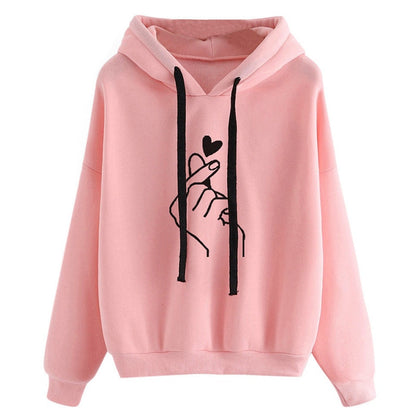 Sweatshirt with Finger Heart Harajuku Style - SD-style-shop