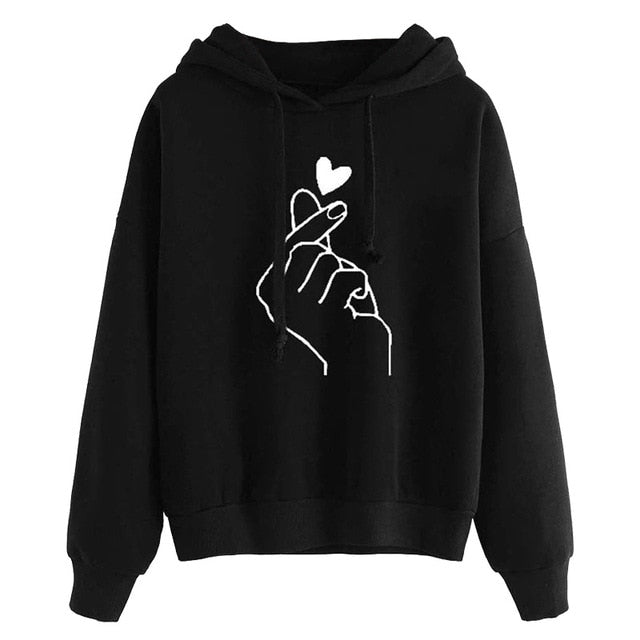 Sweatshirt with Finger Heart Harajuku Style - SD-style-shop