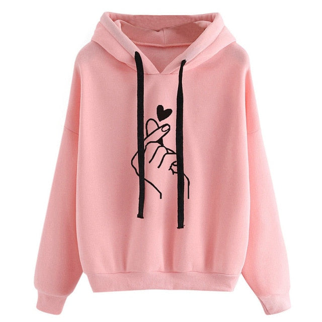 Sweatshirt with Finger Heart Harajuku Style - SD-style-shop