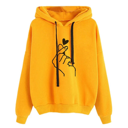 Sweatshirt with Finger Heart Harajuku Style - SD-style-shop