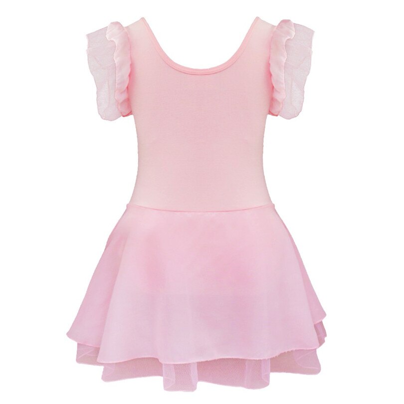 Girls Ballet Leotard with skirt Short Sleeve Kids Ballet Dance Dress Girls Dress Dancewear - SD-style-shop