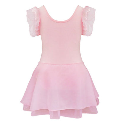 Girls Ballet Leotard with skirt Short Sleeve Kids Ballet Dance Dress Girls Dress Dancewear - SD-style-shop