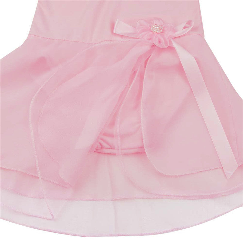 Girls Ballet Leotard with skirt Short Sleeve Kids Ballet Dance Dress Girls Dress Dancewear - SD-style-shop