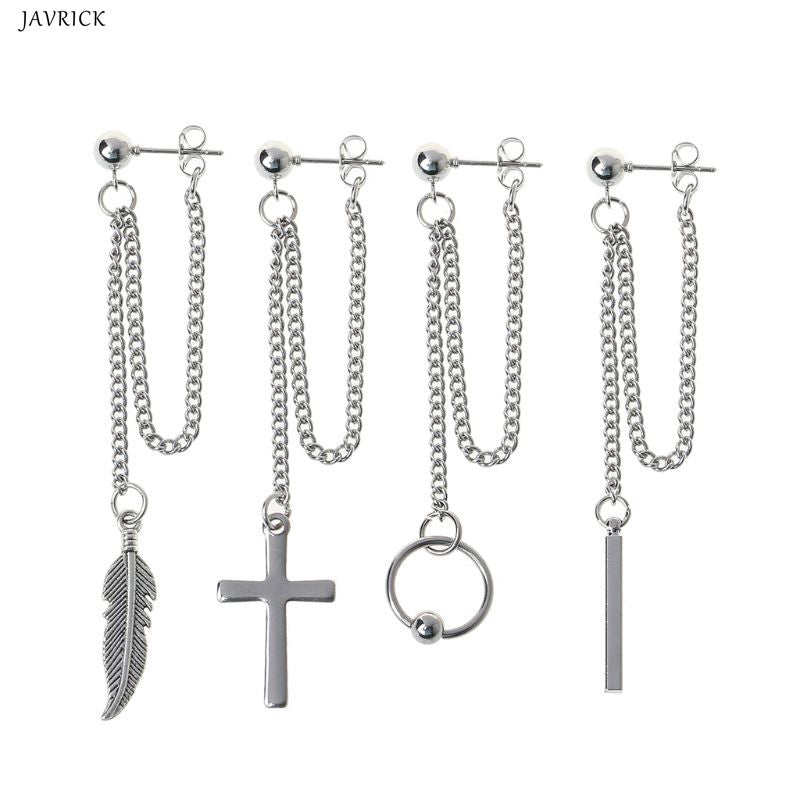 Kpop style Earrings double chain - SD-style-shop