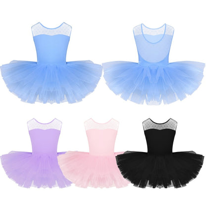 Girls Ballet tutu leotard with mesh top Mesh - SD-style-shop