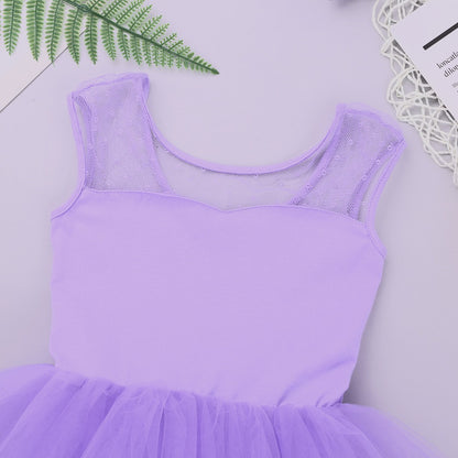 Girls Ballet tutu leotard with mesh top Mesh - SD-style-shop