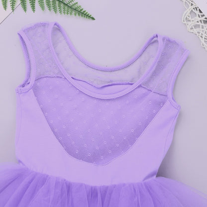 Girls Ballet tutu leotard with mesh top Mesh - SD-style-shop