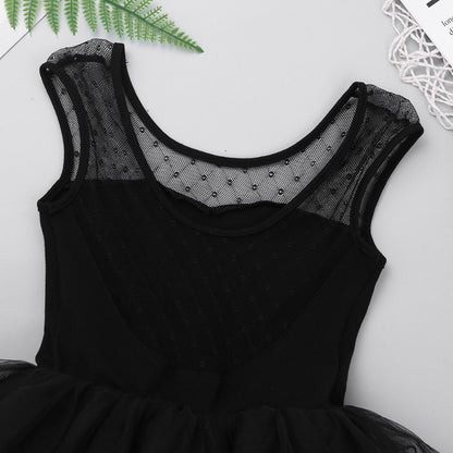 Girls Ballet tutu leotard with mesh top Mesh - SD-style-shop