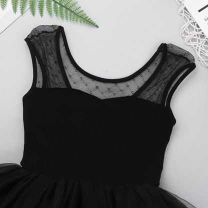 Girls Ballet tutu leotard with mesh top Mesh - SD-style-shop
