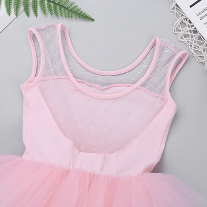 Girls Ballet tutu leotard with mesh top Mesh - SD-style-shop
