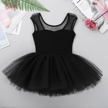 Girls Ballet tutu leotard with mesh top Mesh - SD-style-shop