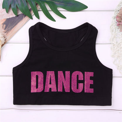 Girls Short Tanktop Shiny Letters DANCE - SD-style-shop