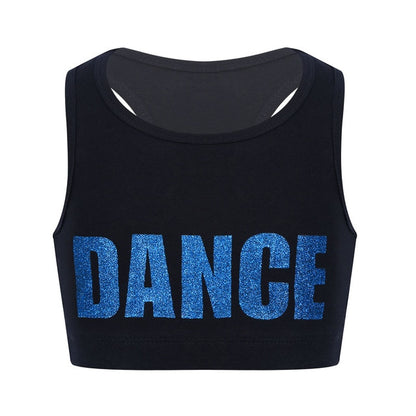 Girls Short Tanktop Shiny Letters DANCE - SD-style-shop