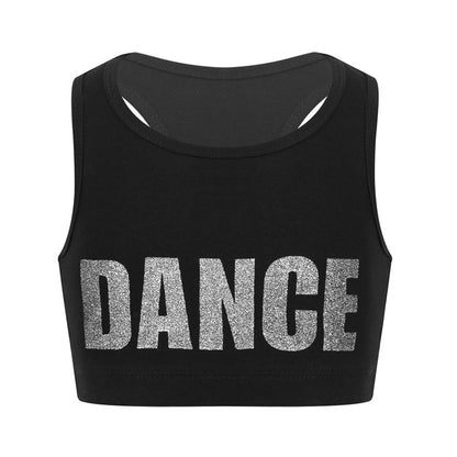 Girls Short Tanktop Shiny Letters DANCE - SD-style-shop