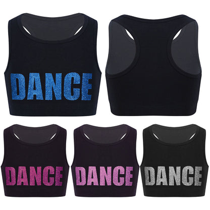 Girls Short Tanktop Shiny Letters DANCE - SD-style-shop